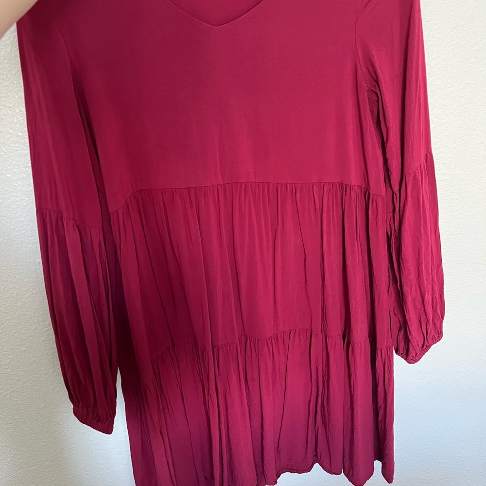 Long sleeve maroon dress!